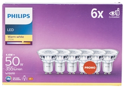 PHILIPS PHILIPS SPOT LED GU10 4,6W 6 PIÈCES PHILIPS PHILIPS SPOT LED GU10 4,6W 6 PIÈCES