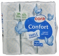 CORA CONFORT PAPIER TOILETTE BLANC 3 PLIS CORA CONFORT PAPIER TOILETTE BLANC 3 PLIS