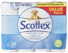 SCOTTEX PAPIER TOILETTE COMPLETE CLEAN DECOR 2-ÉPAISSEURS SCOTTEX PAPIER TOILETTE COMPLETE CLEAN DECOR 2-ÉPAISSEURS