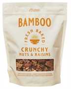 BAMBOO MÉLANGE DE FLOCONS D'AVOINE GRILLÉS AVEC DES AMANDES, DES NOIX DE CAJOU ET DES RAISINS SECS